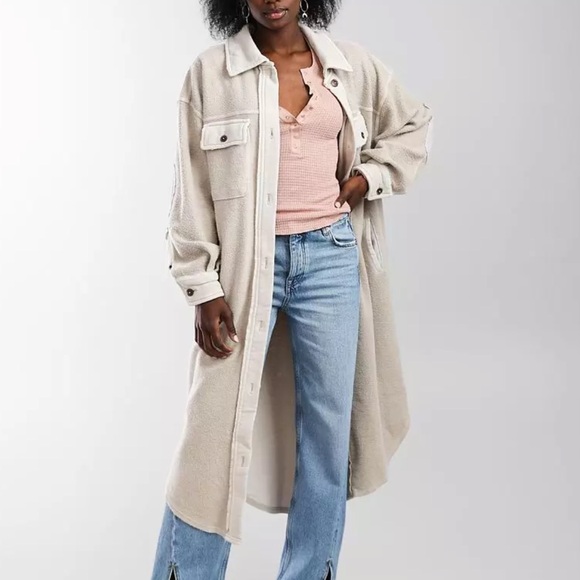 Free People Jackets & Blazers - Free People Long Ruby Shacket Size Large